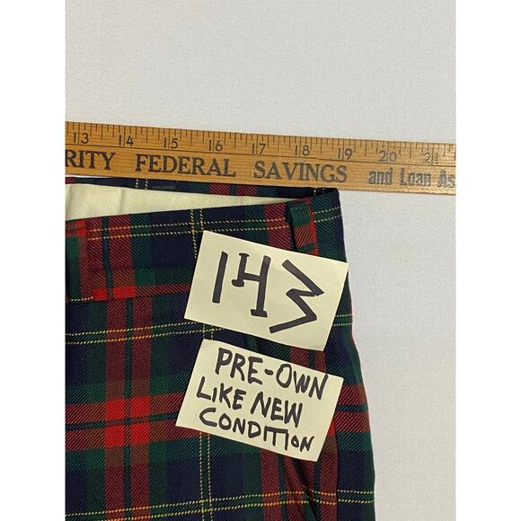 Vintage Lord & Taylor Wool Plaid Pants Size 38 Red Blue GreenTartan Style - Picture 3 of 8